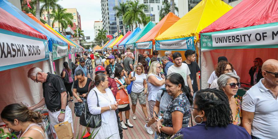 Miami Dade College is deeply involved in community life including in cultural events like this book fair. Photo Courtesy of Miami Book Fair.