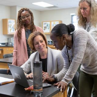 teachers planning in a classroom