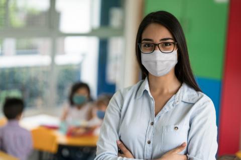 tlp participant community 2021-22 masked teacher in classroom