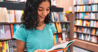girl reading a book